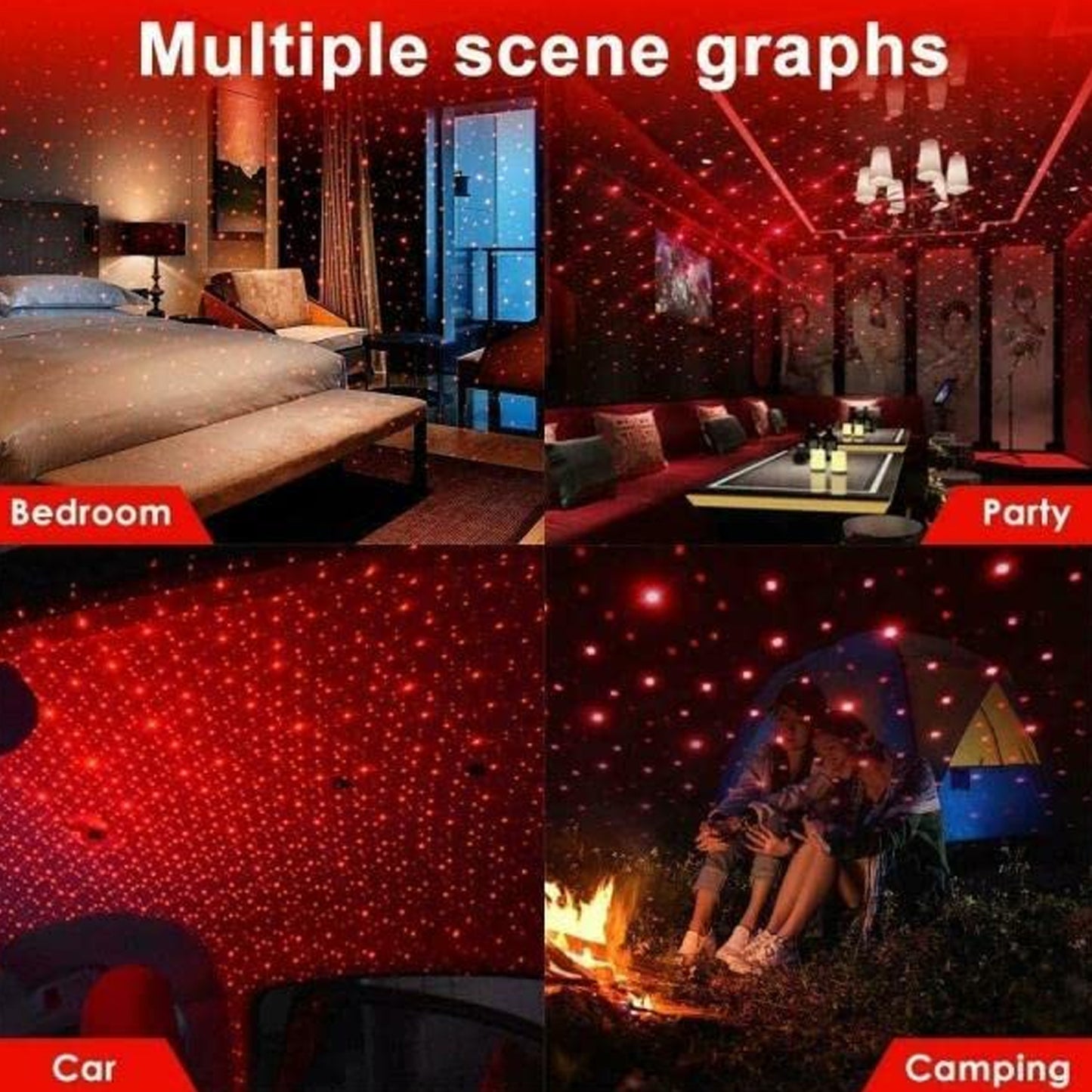 Usb Star Projector Night Light Adjustable Romantic Interior Car Lights For Bedroom Car Ceiling And Party Decoration