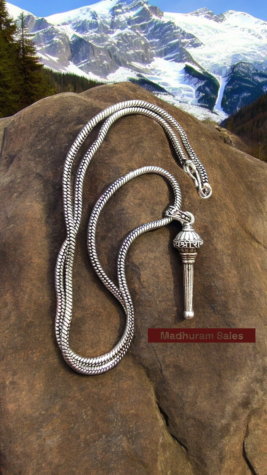 Hanuman Ji Bajarangbali Gada Pendant with Chain Jewelry for Men & Women