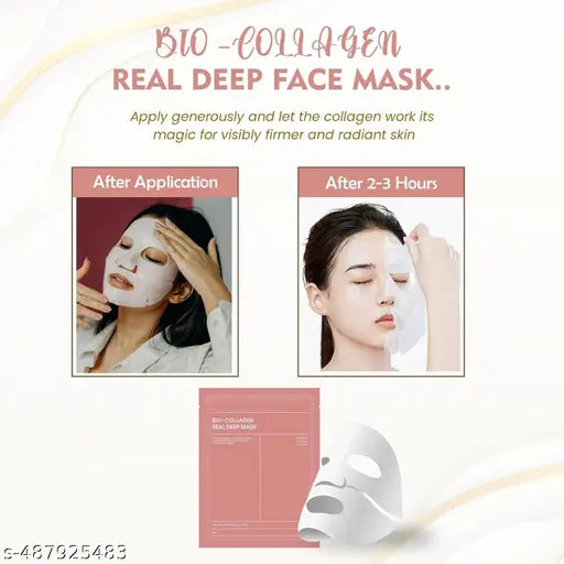 Face Mask, Bio-Collagen Real Deep Mask, Deep Collagen Overnight Mask