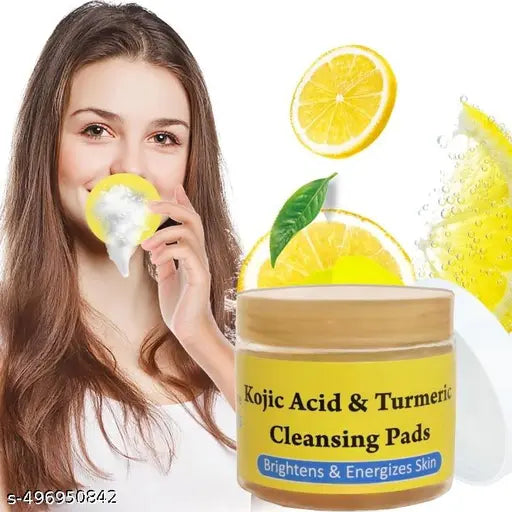 Turmeric & Kojic Acid Face Cleansing Pads - Dark Spot Treatment, Skin Brightening & Acne Prevention (Pack of 1)