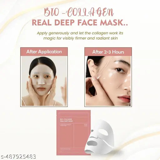 Face Mask, Bio-Collagen Real Deep Mask, Deep Collagen Overnight Mask