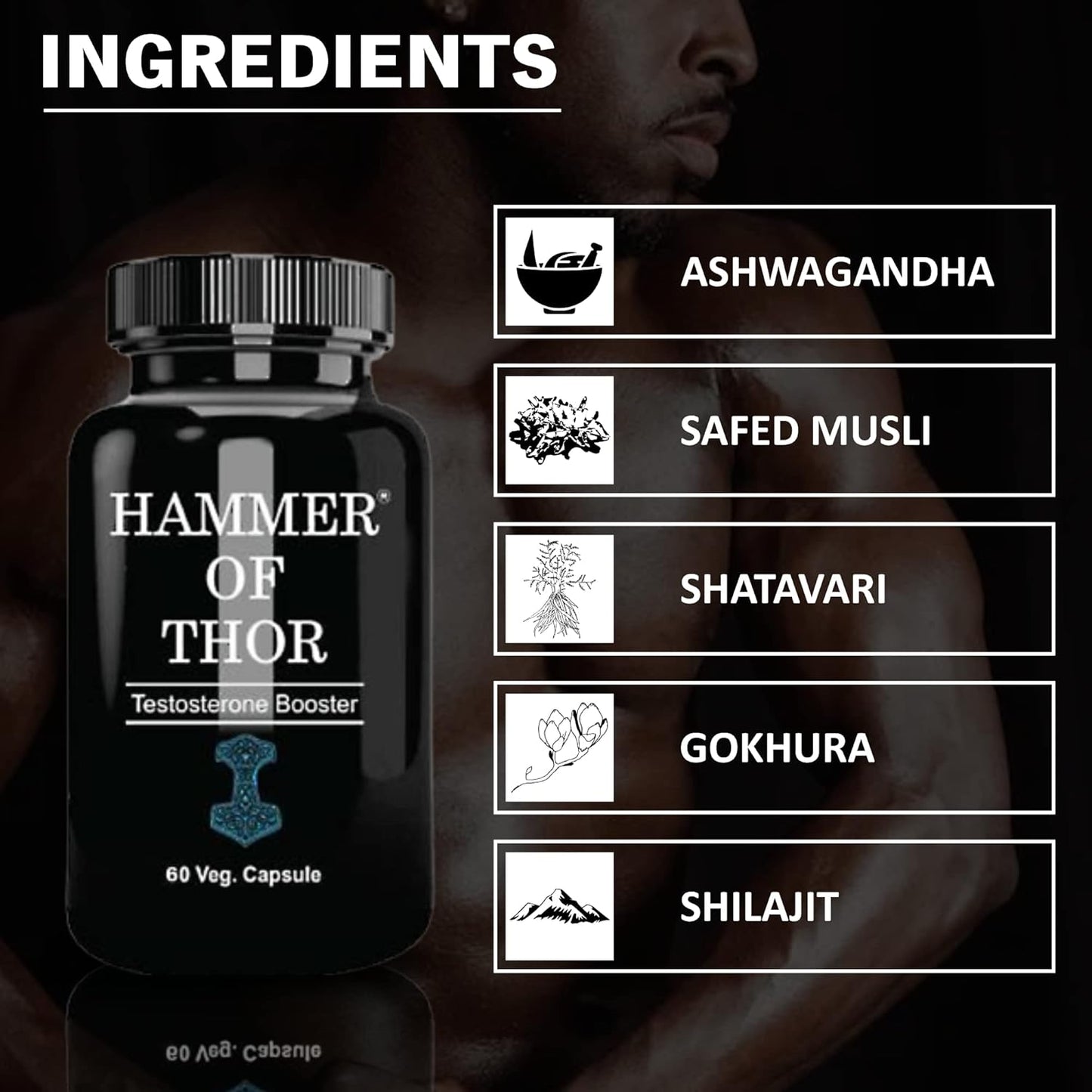 Hammer of Thor Immunty Capsule Herbal Supplement 100% Pure Natural Herbs Extract Only for Men 60 Capsule