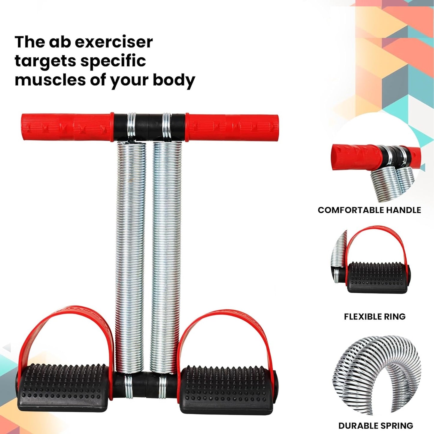 Premium Double Spring Tummy Trimmer Men and Women, Home for Abdominal, Belly Exercise Waist Trimmer, Tummy Twister (Red & Black)