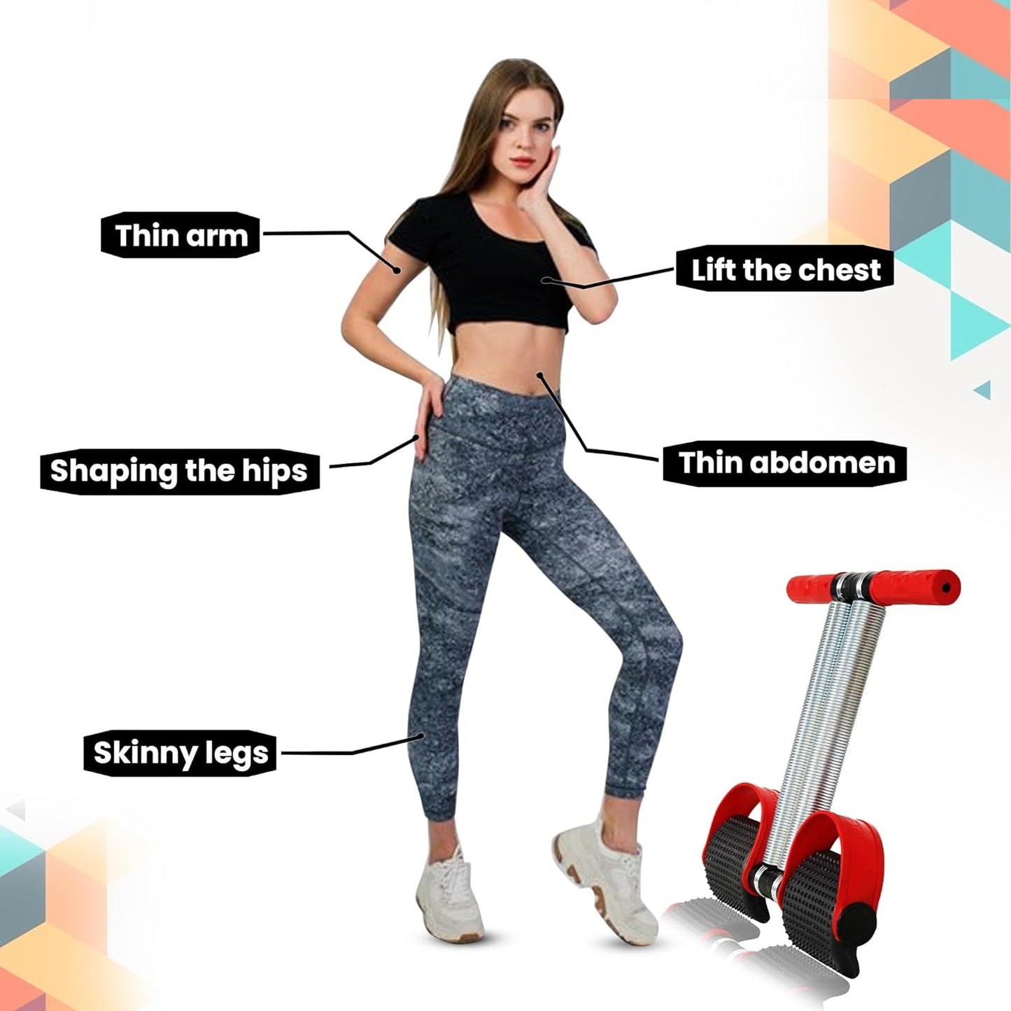 Premium Double Spring Tummy Trimmer Men and Women, Home for Abdominal, Belly Exercise Waist Trimmer, Tummy Twister (Red & Black)